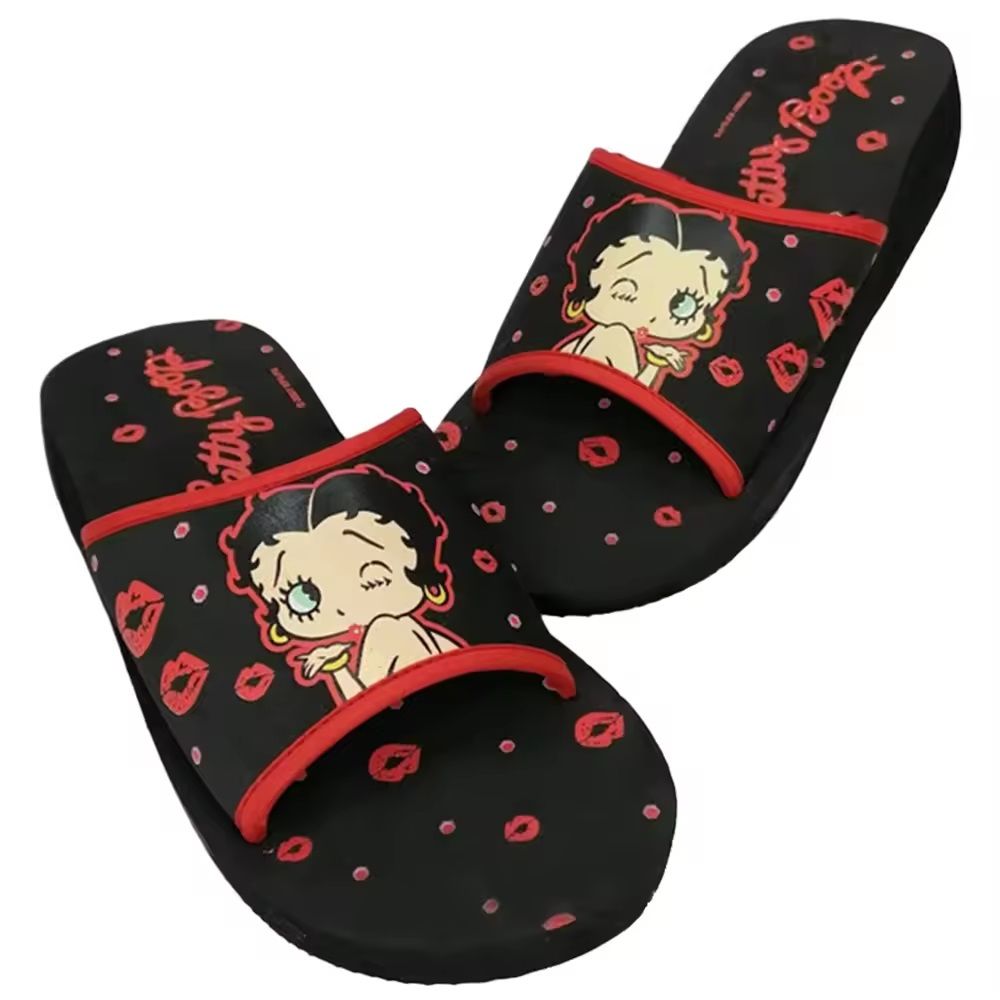 Chanclas de Pala Betty Boop Negras para Playa y Piscina 2 Chanclas de Pala Betty Boop Negras para Playa y Piscina