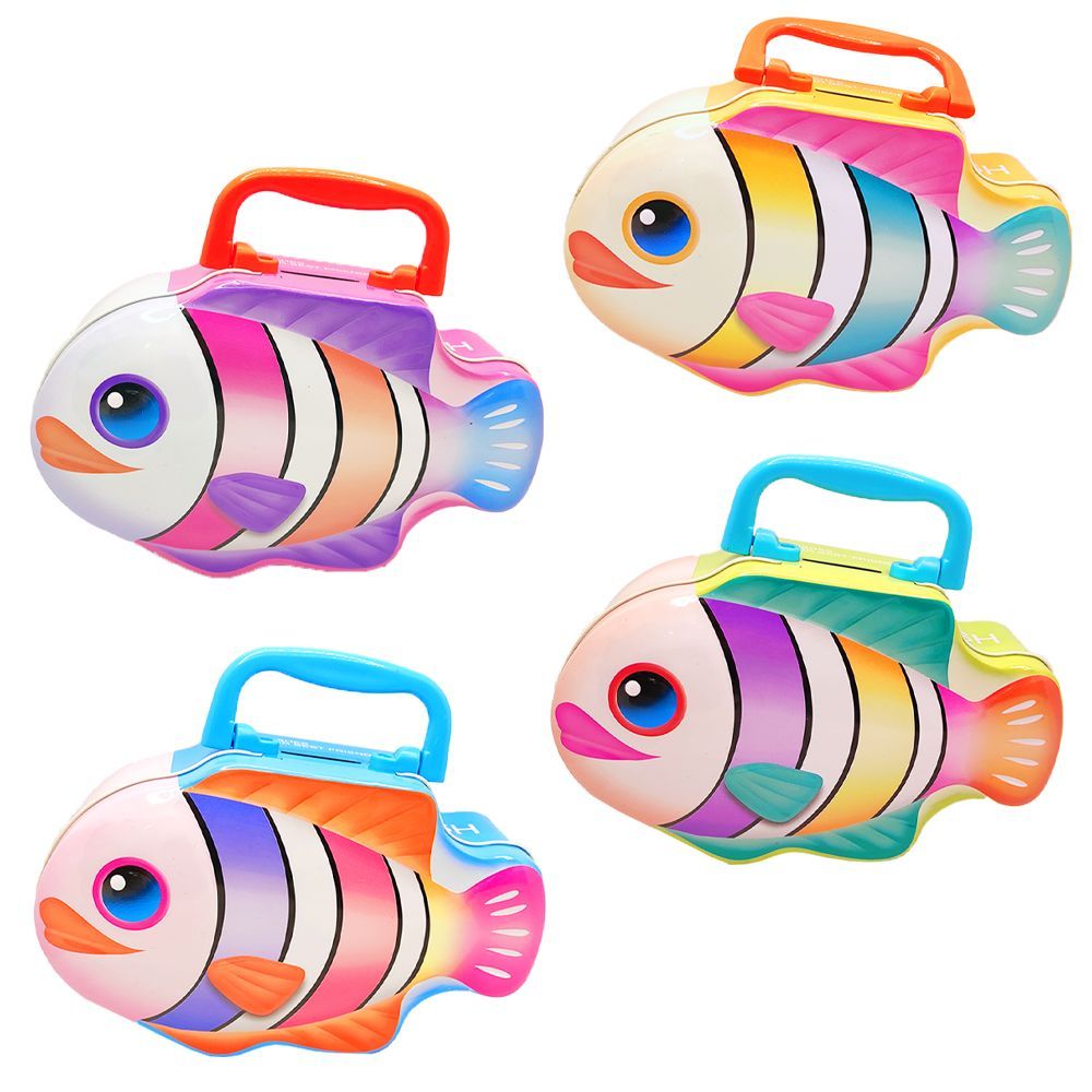 Hucha de metal con forma de pez infantil niños