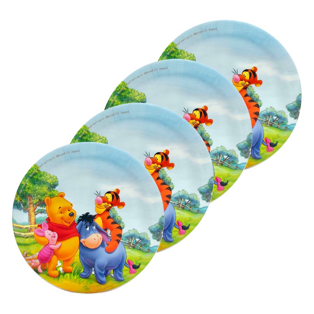 pack 4 platos reutilizables plástico WINNIE the pooh