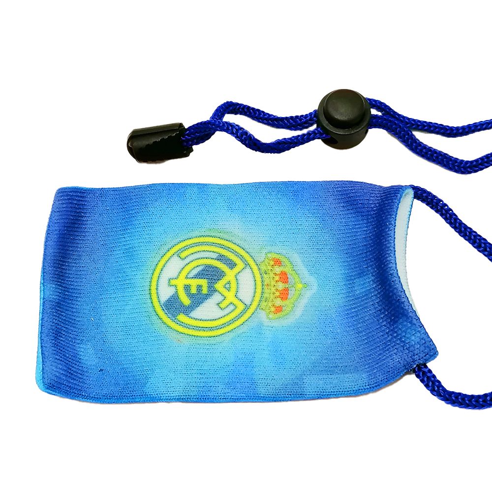 Funda Multiusos Real Madrid Oficial | Accesorio Deportivo para Fans 3 Funda Porta Todo Real Madrid 11x7cm | Tela Elástica y Cordón Regulable