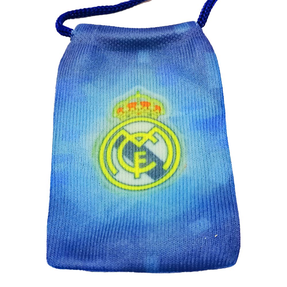 Funda Multiusos Real Madrid Oficial | Accesorio Deportivo para Fans 2 Funda Porta Todo Real Madrid 11x7cm | Tela Elástica y Cordón Regulable