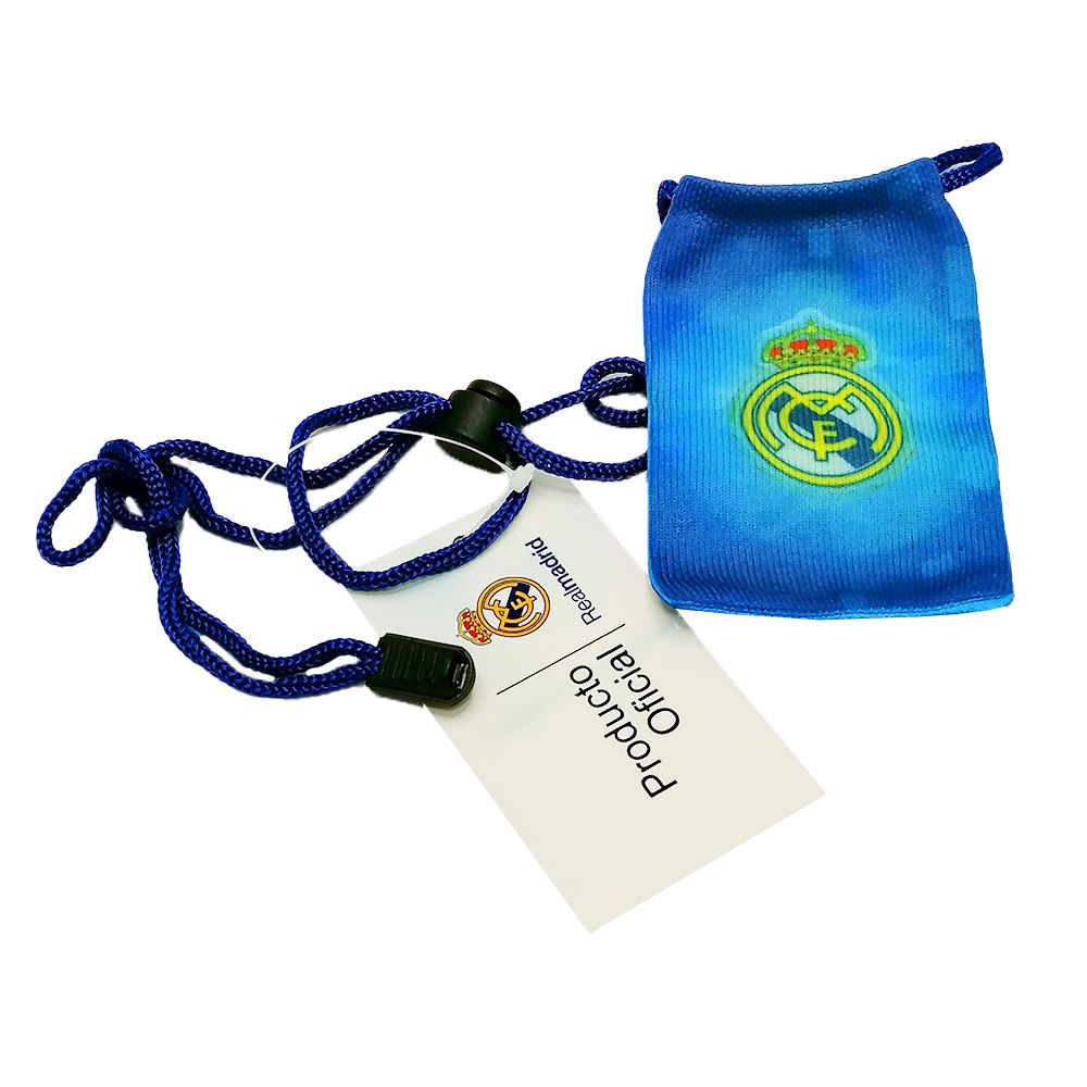 Funda Multiusos Real Madrid Oficial | Accesorio Deportivo para Fans 5 Funda Porta Todo Real Madrid 11x7cm | Tela Elástica y Cordón Regulable