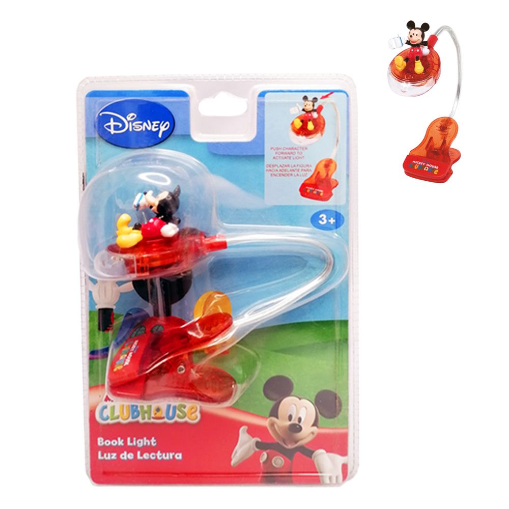 Lámpara de Lectura Mickey o Minnie Mouse Disney | Luz LED con Pinza 3 Lámpara de Lectura Disney Club House | Escoge Mickey con Pinza